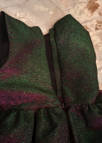 Kız Çocuk Çok Renkli Parlak Kolsuz Elbise - Görsel 3