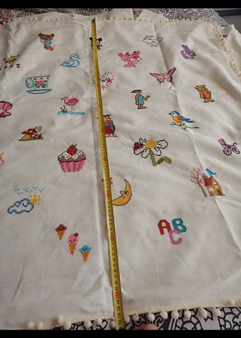 Nakışlı Çok Renkli Çocuk Battaniyesi - Görsel 2