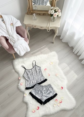 Gri Zebra Desenli Askılı Mini Pijama Takımı - Görsel 6