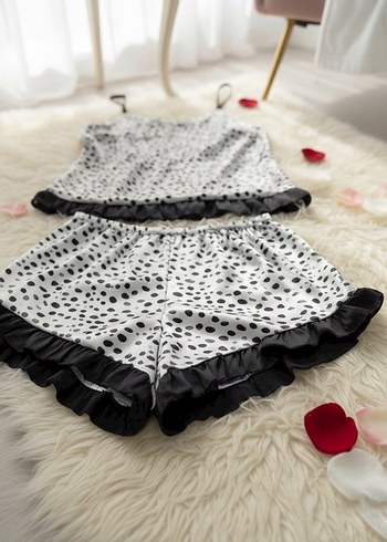 Gri Zebra Desenli Askılı Mini Pijama Takımı - Görsel 2