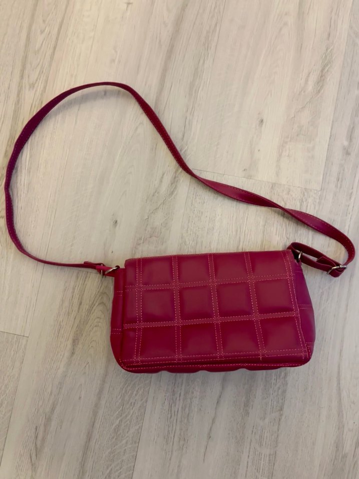 Pembe Deri Kemerli Kadın Çanta - Görsel 2