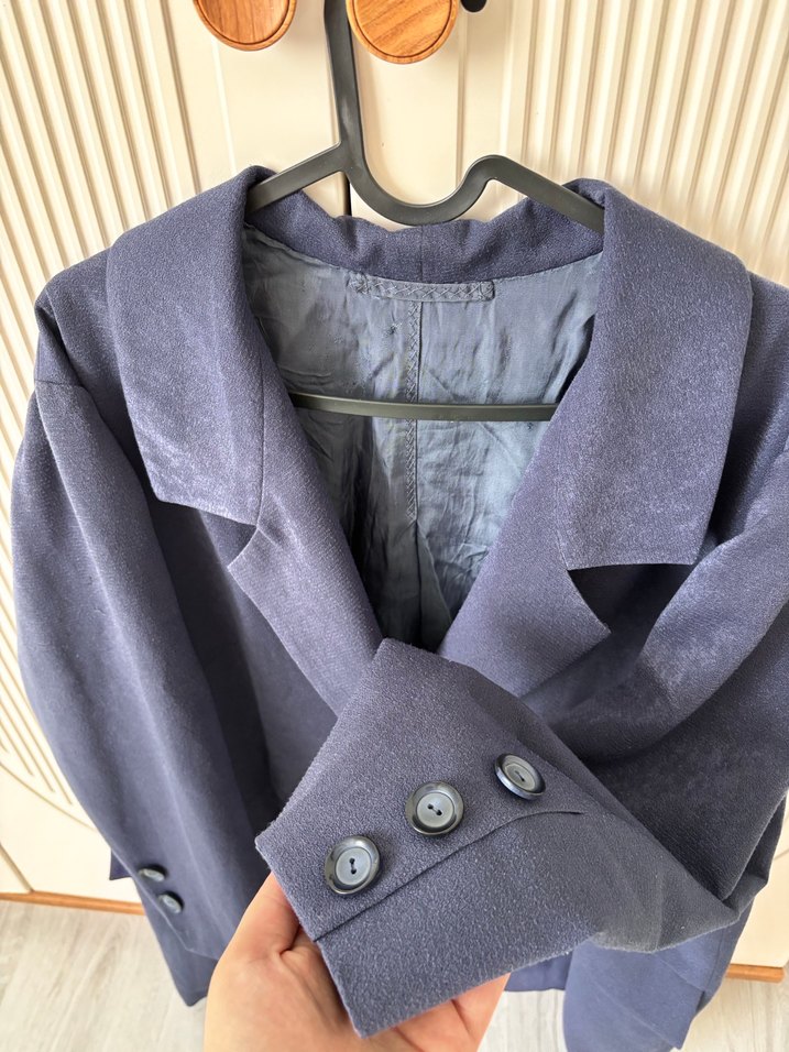 Mor Düğmeli blazer Ceket - Görsel 3