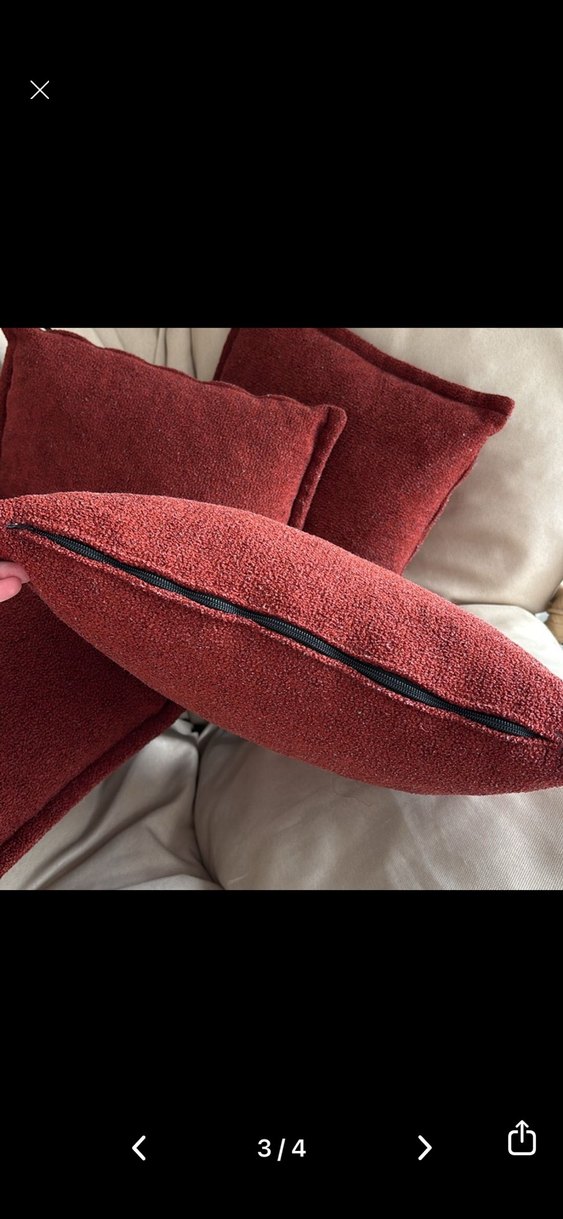 Bordo Düz Modern Dekoratif Yastık - Görsel 3