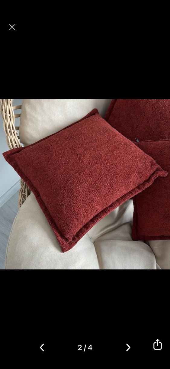 Bordo Düz Modern Dekoratif Yastık - Görsel 2