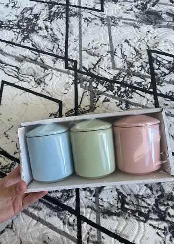 Pastel Renkli 3'lü Mutfak Saklama Kabı Seti
