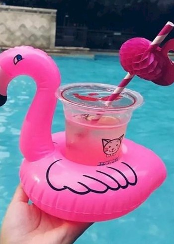 Çocuklar için Pembe Flamingo Bardak Tutucu - Görsel 2