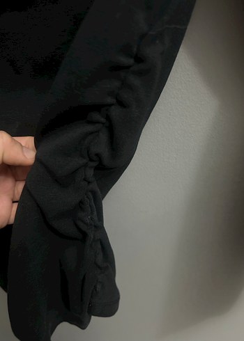 Zara Siyah Drapeli Uzun Kollu Kadın Bluz