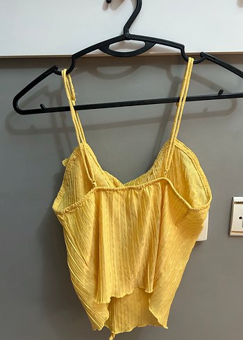 Zara Sarı Fırfırlı Mini bluz
