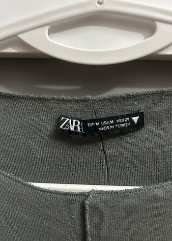 m Beden Haki Uzun Kollu Kadın Crop Top