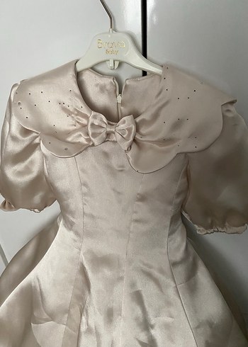 Klasik Bej Kız Çocuk abiye gelinlik - Görsel 4