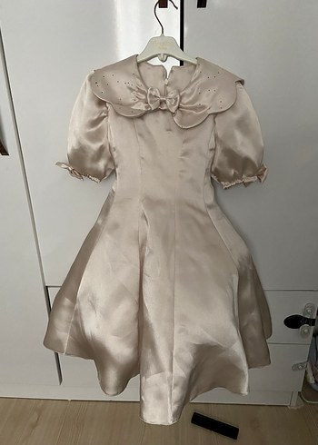 Klasik Bej Kız Çocuk abiye gelinlik - Görsel 2