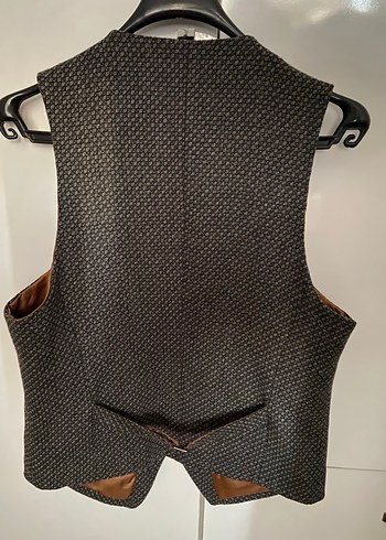 Düğmeli Klasik Gri Erkek Yelek ds damat - Görsel 2