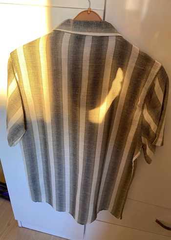 Zara Düğmeli Kısa Kollu Erkek Keten Gömlek - Görsel 4