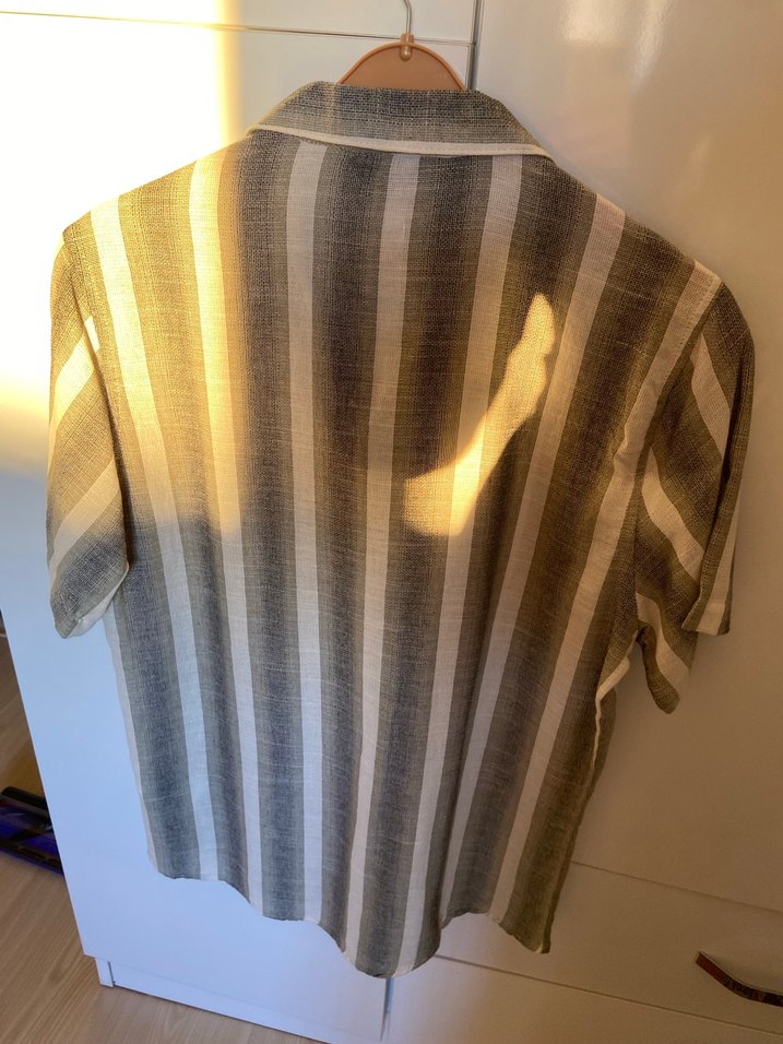 Zara Düğmeli Kısa Kollu Erkek Keten Gömlek - Görsel 4