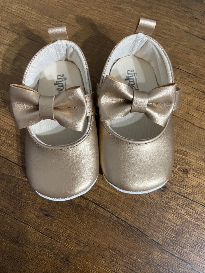 Papulin Bronz Fiyonklu Kız Bebek Babet - Görsel 2