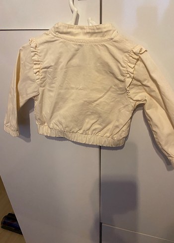 Kız Çocuk Kelebek Nakışlı Bej Ceket - Görsel 2