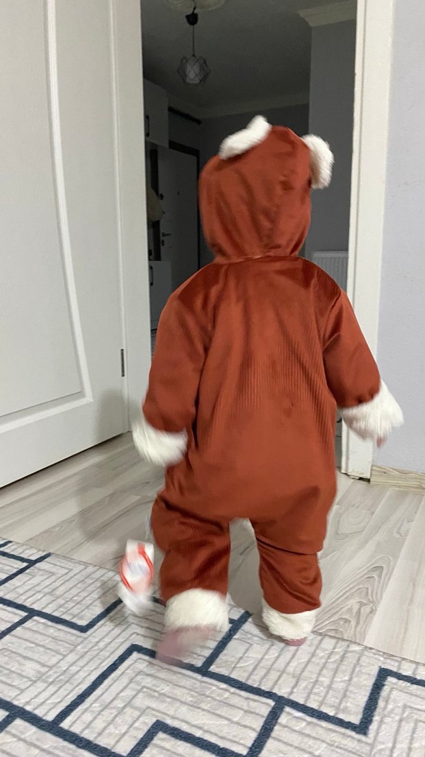 Kahverengi Kürklü Bebek Tulumu - Görsel 3