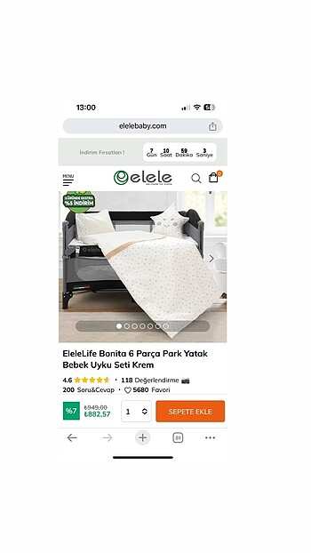 Beden beyaz Renk Elele Bebek Uyku Seti