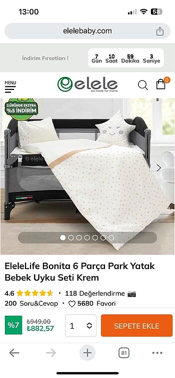 Elele Bebek Uyku Seti