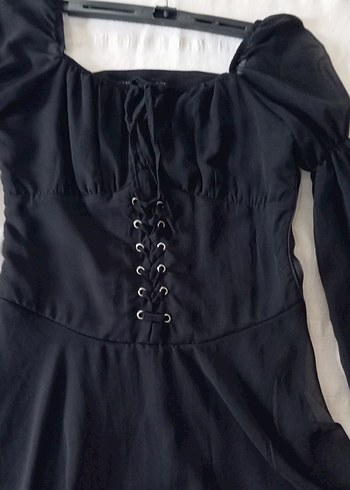 Diğer Siyah Gotik Midi Elbise