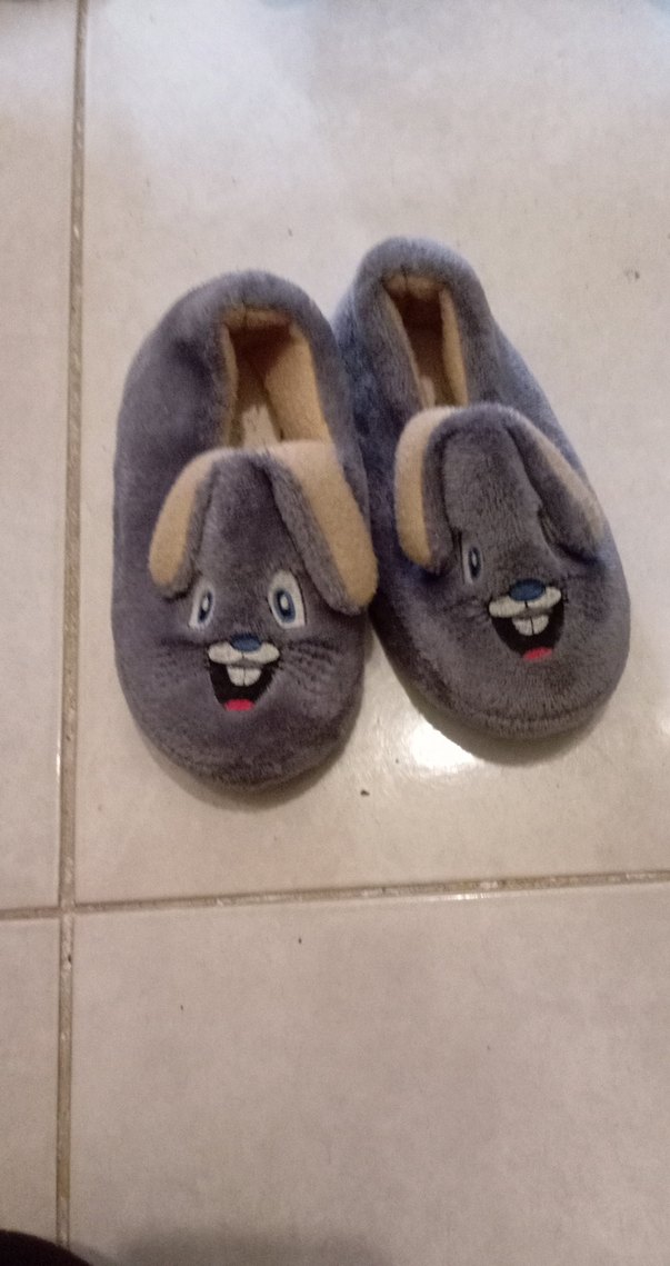 Kızlar için Gri Nakışlı Sıcak Ev Terliği - Görsel 2