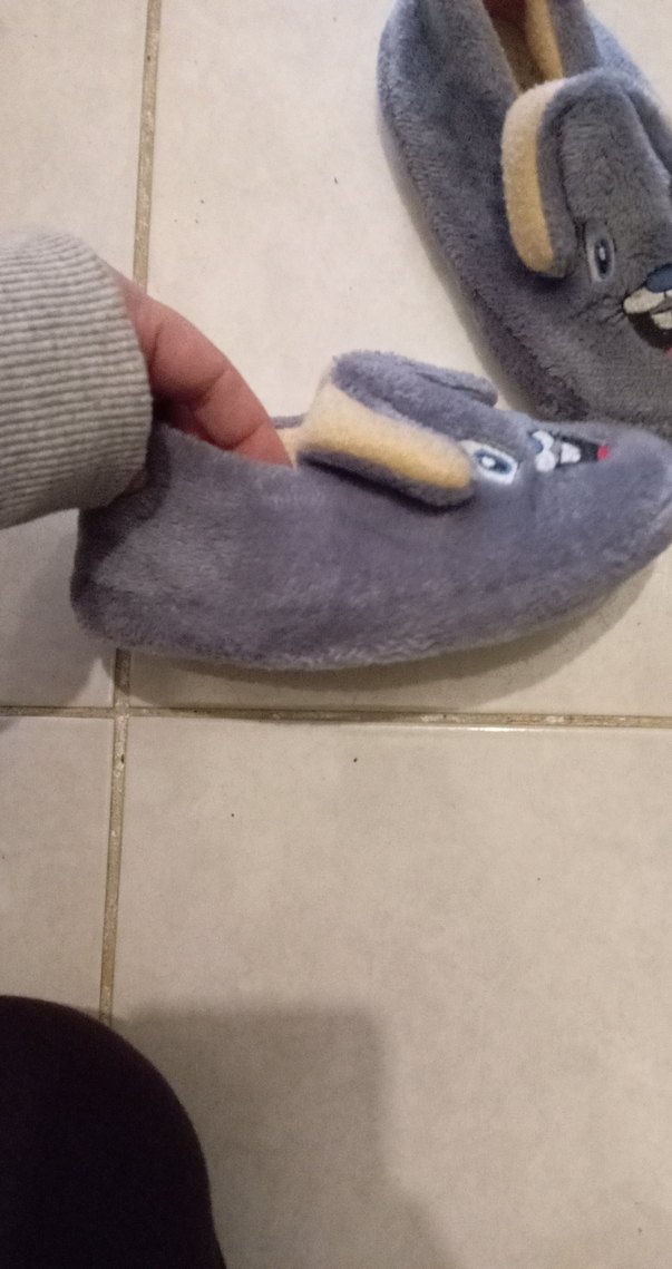 Kızlar için Gri Nakışlı Sıcak Ev Terliği - Görsel 3