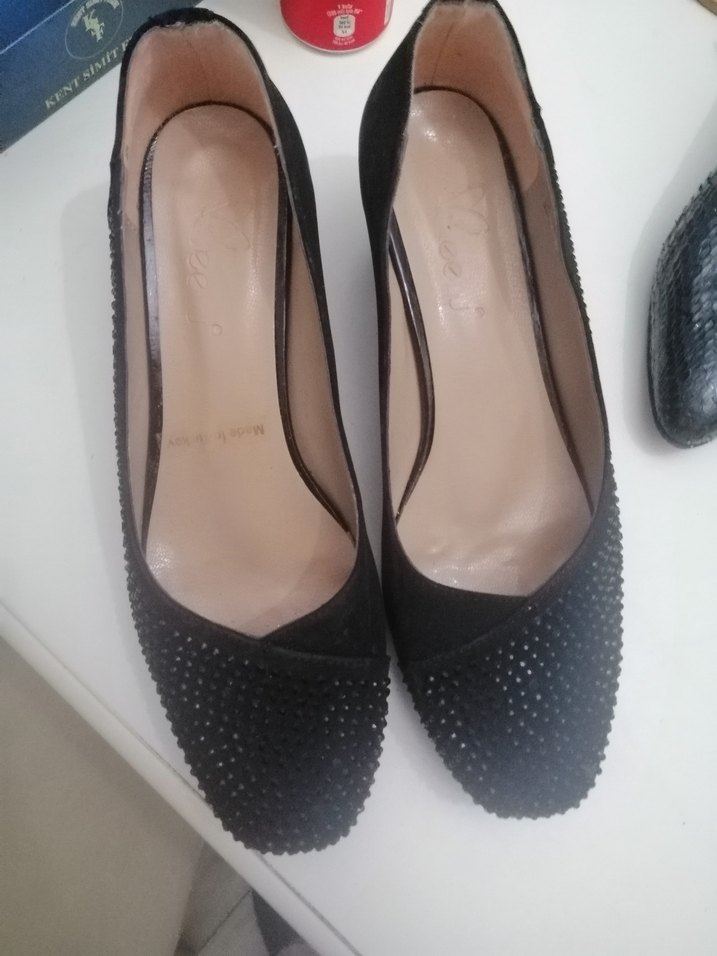 Siyah Tokalı Blok Topuklu Kadın Stiletto - Görsel 5