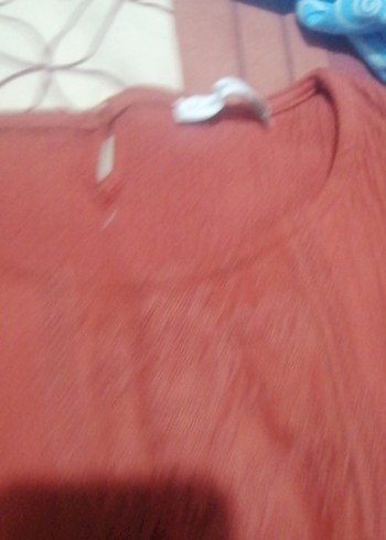 Keten Kırmızı Bohem Uzun Kollu Bluz - Görsel 4