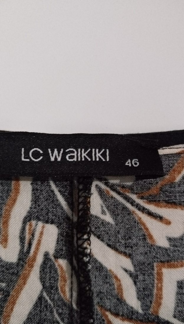 yuvarlak Yaka KahverengiDesenli Uzun Elbise - Görsel 5