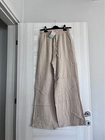 Bej Müslin bol pantolon