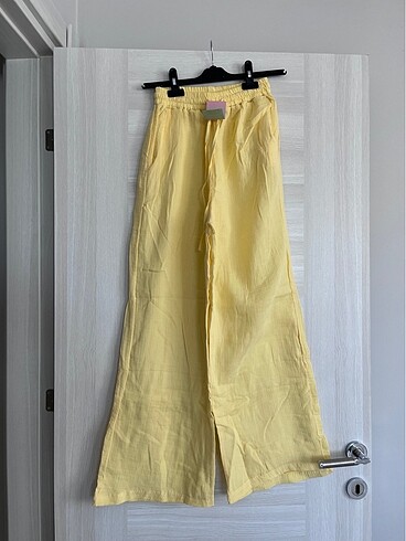 Butter Yellow Tereyağı Sarısı Müslin Bol Pantolon