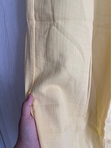 Diğer Butter Yellow Tereyağı Sarısı Müslin Bol Pantolon