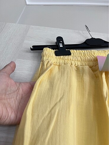 m Beden sarı Renk Butter Yellow Tereyağı Sarısı Müslin Bol Pantolon
