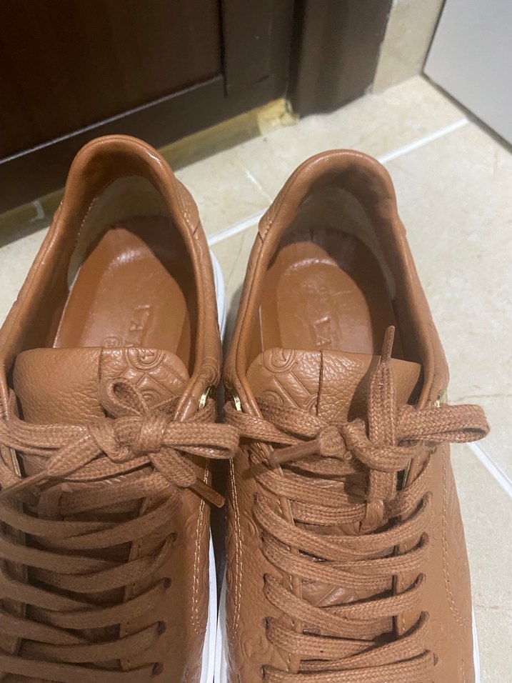 Kahverengi Deri Desenli Kadın Spor Ayakkabı - Görsel 5