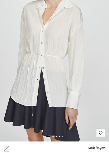 Kadın Beyaz Keten Düğmeli Gömlek - Görsel 3