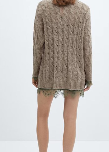 Bej Örgü Kadın Bohem Kazak - Görsel 7