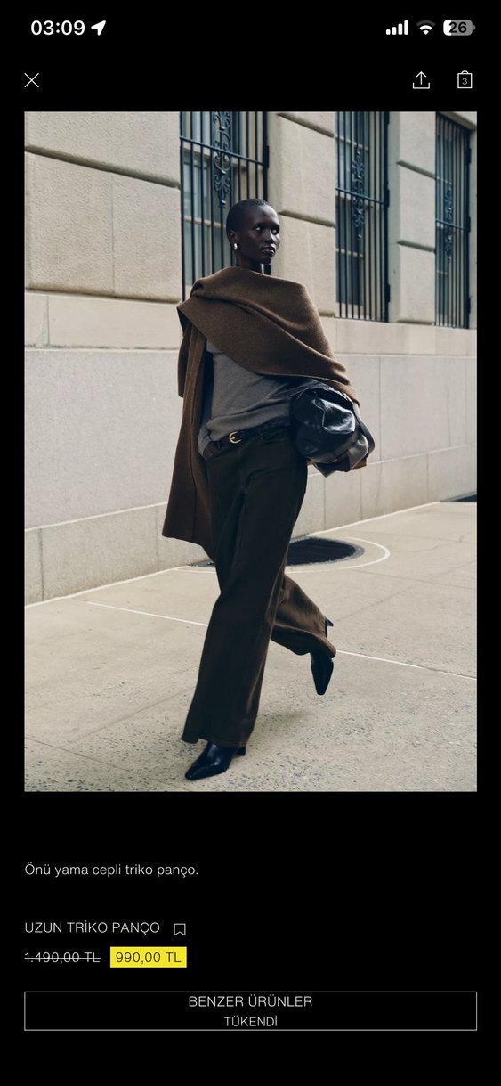 Kadın Kahverengi Yün Salaş Midi Panço - Görsel 4