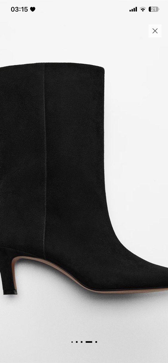 Siyah Süet Stiletto Topuklu Diz Boyu Kadın Çizme - Görsel 5