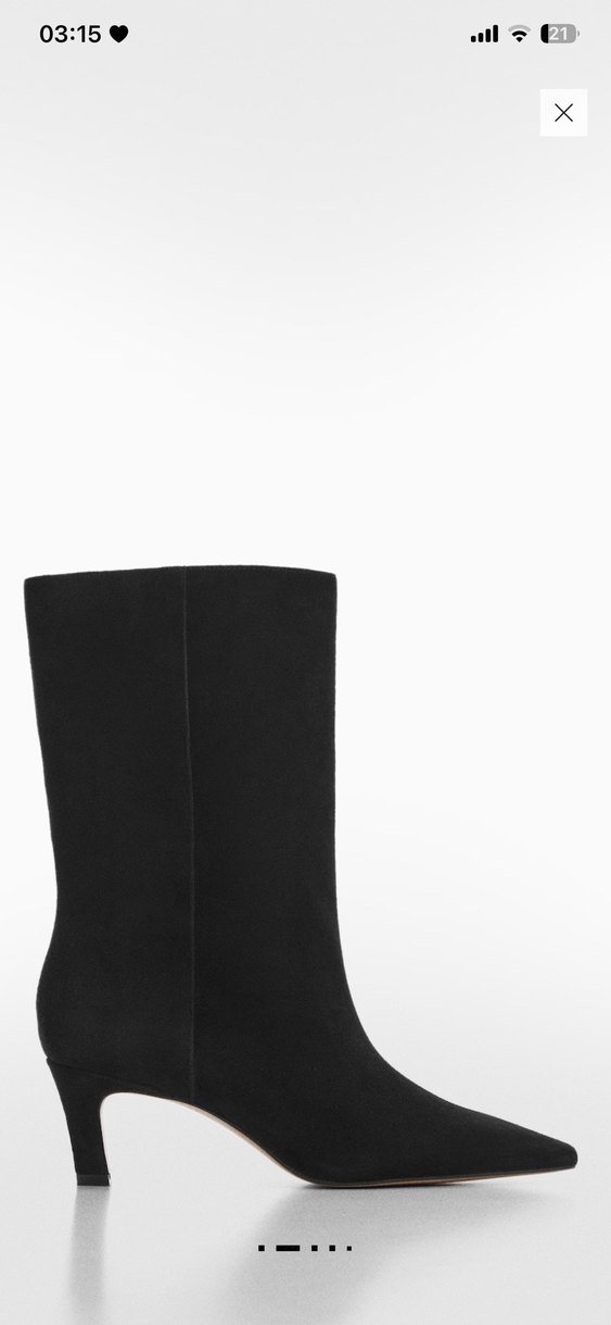 Siyah Süet Stiletto Topuklu Diz Boyu Kadın Çizme - Görsel 2