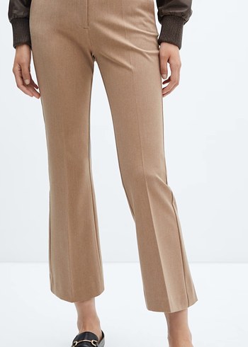 Bej Kadın Kumaş Pantolon Normal Boy - Görsel 3