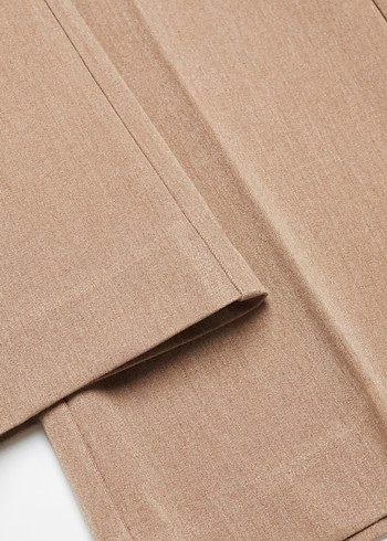 Bej Kadın Kumaş Pantolon Normal Boy - Görsel 2