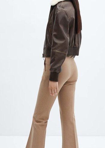 Bej Kadın Kumaş Pantolon Normal Boy - Görsel 5