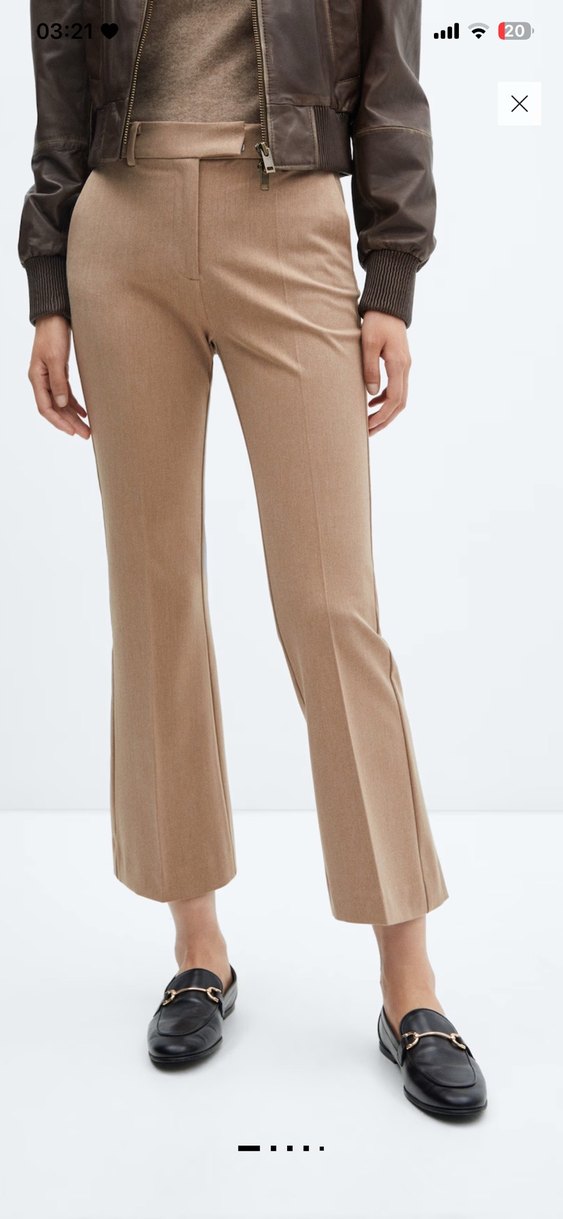 Bej Kadın Kumaş Pantolon Normal Boy - Görsel 3