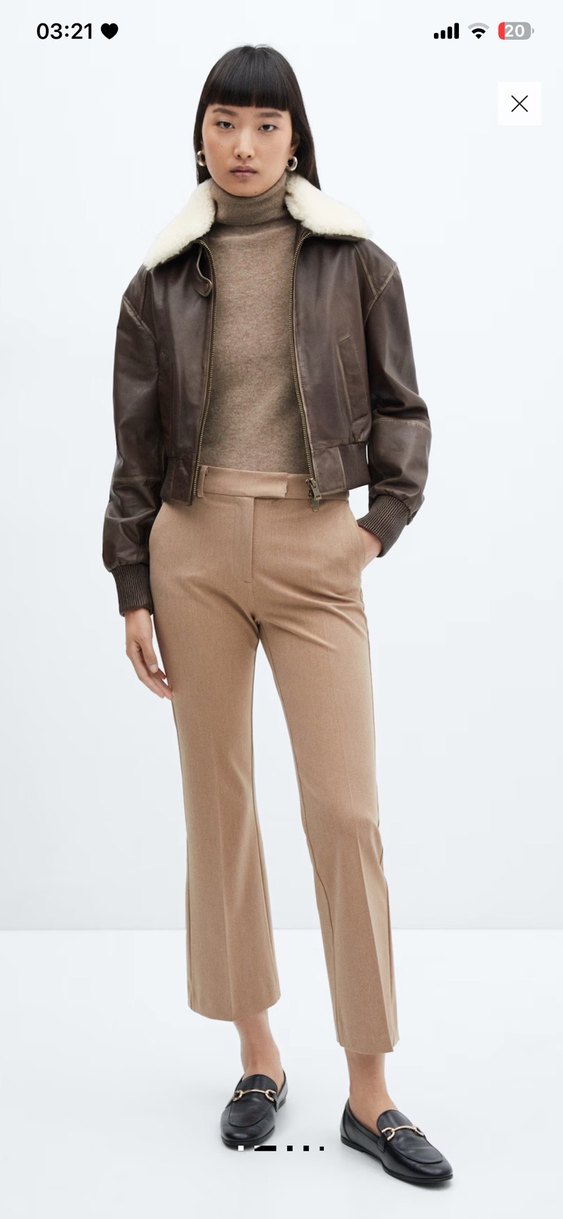 Bej Kadın Kumaş Pantolon Normal Boy - Görsel 4