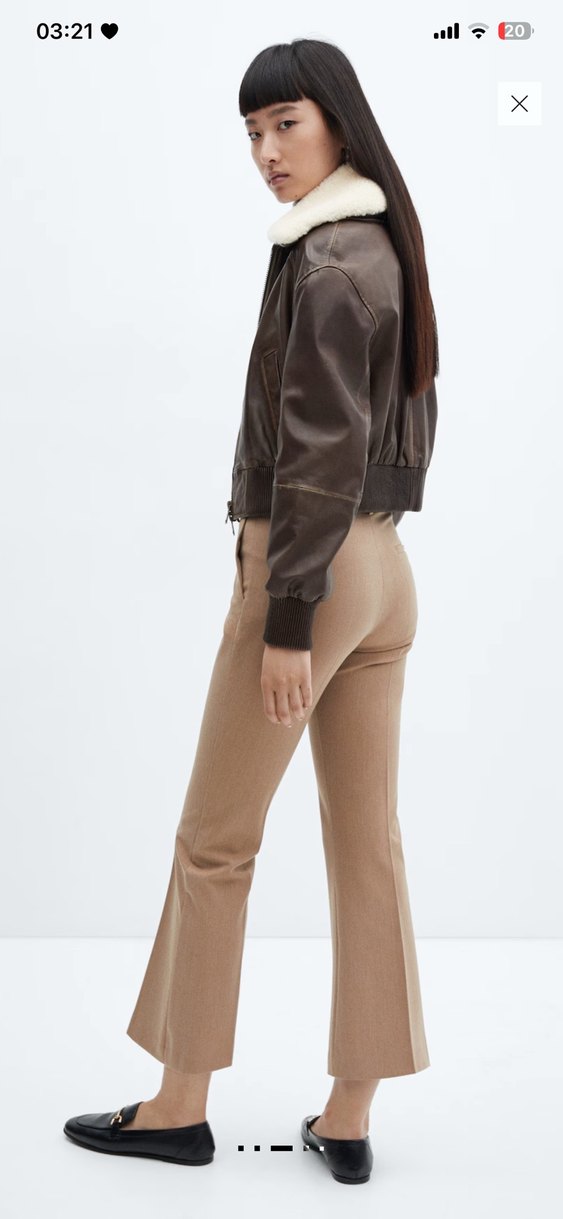 Bej Kadın Kumaş Pantolon Normal Boy - Görsel 5