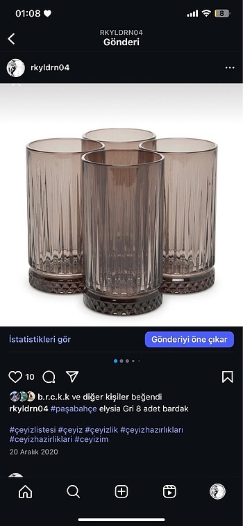 Paşabahçe elysia bardak