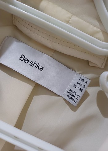 Krem Kemerli Mini Deri Biker Ceket - Görsel 7