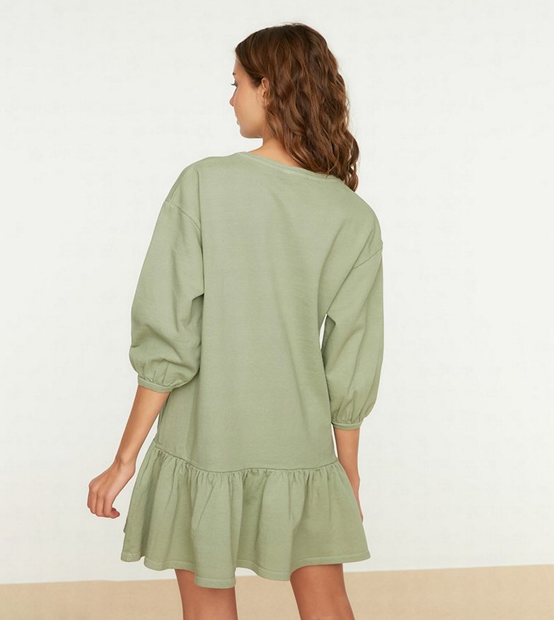 Yeşil Midi Elbise - Görsel 2