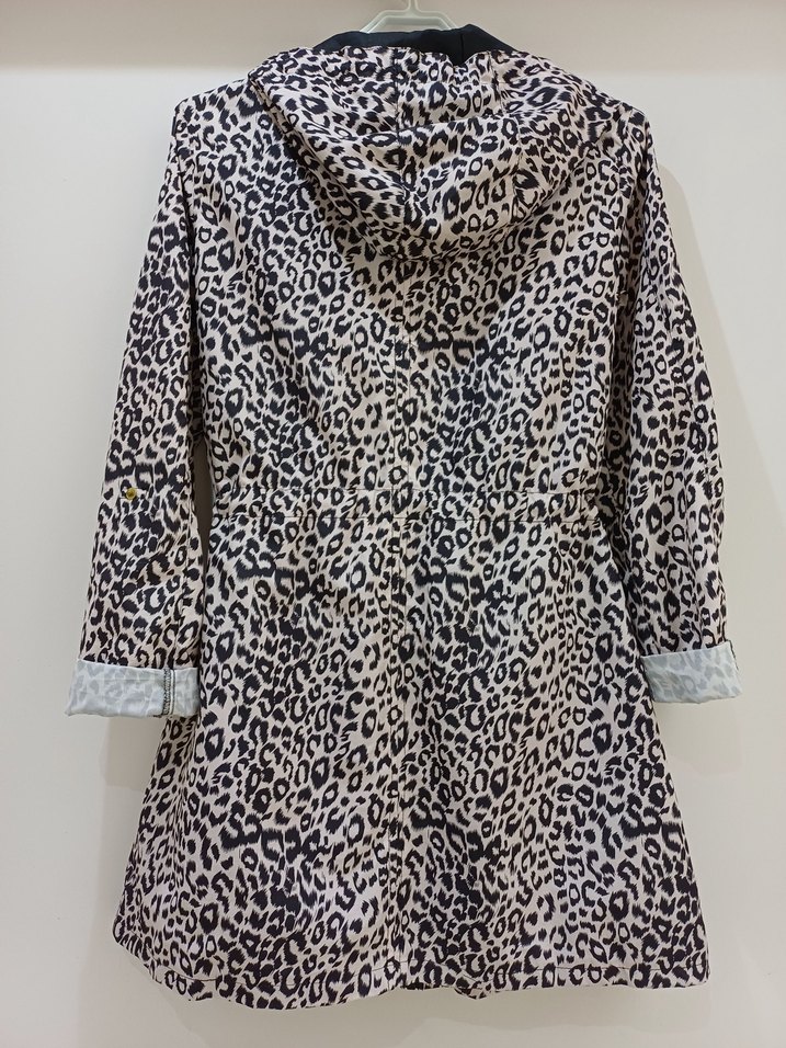 Leopar Desenli Midi Kadın Yağmurluk - Görsel 2