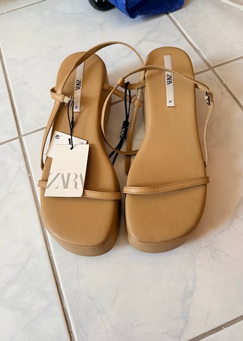 Zara Bej Platform Sandalet